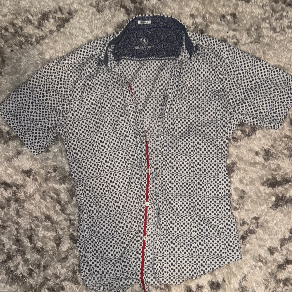 Bugatchi Black and White Casual Button Down Shirt